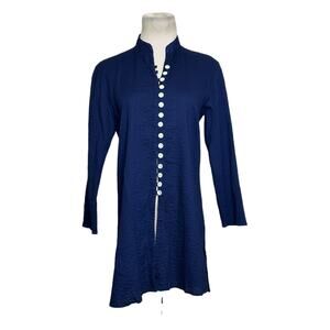 Kemble Palm Beach Blue Classic Tunic Blouse size M